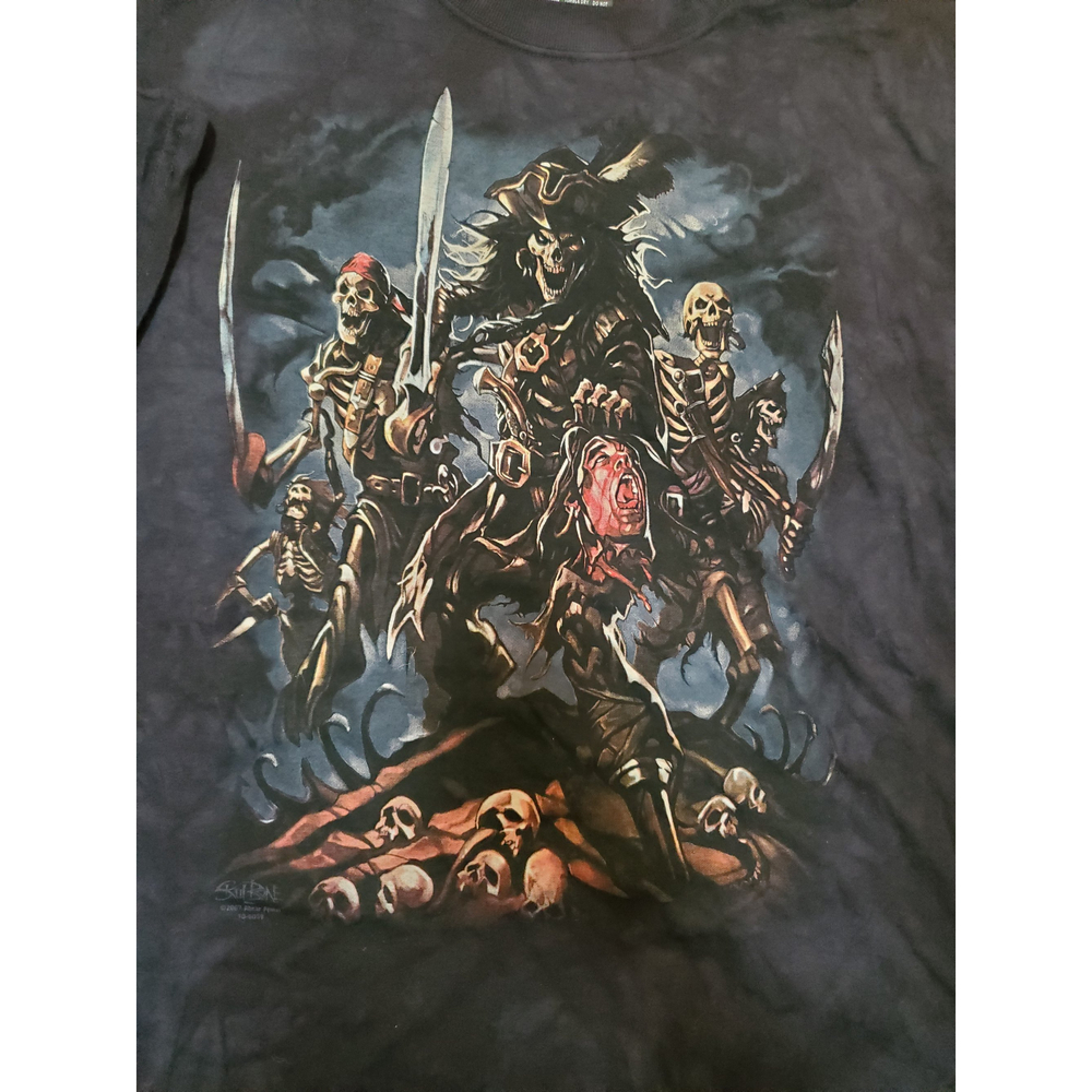 Skulbone VINTAGE 2007 Black Red T-shirt Men's XXL 2X Captain Pirates Skull